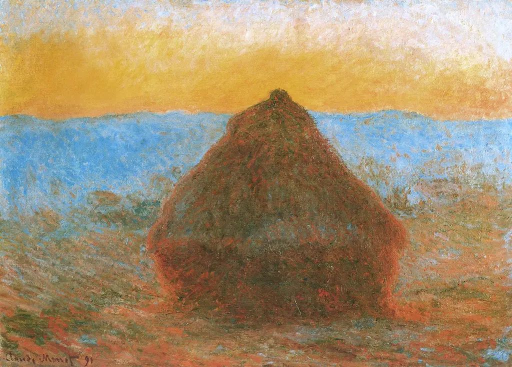 Grainstack, 1891 in Detail Claude Monet